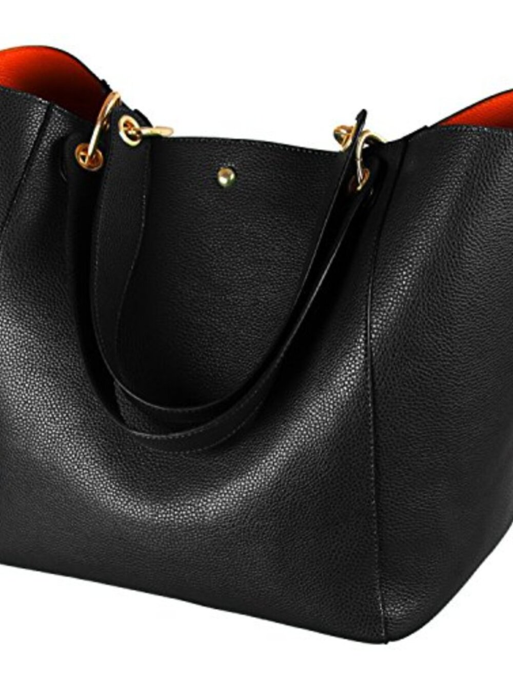 Large Vegan Leather Work Tote Bag Designer Bucket Shoulder Crossbody Purse